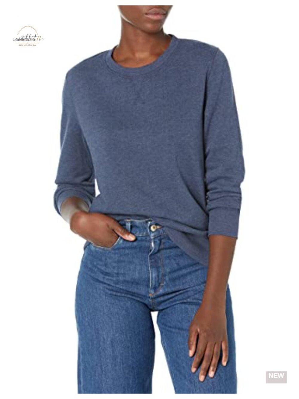 Women's Fleece Crewneck Long Sleeve Pullover Sweatshirt Regular Fit